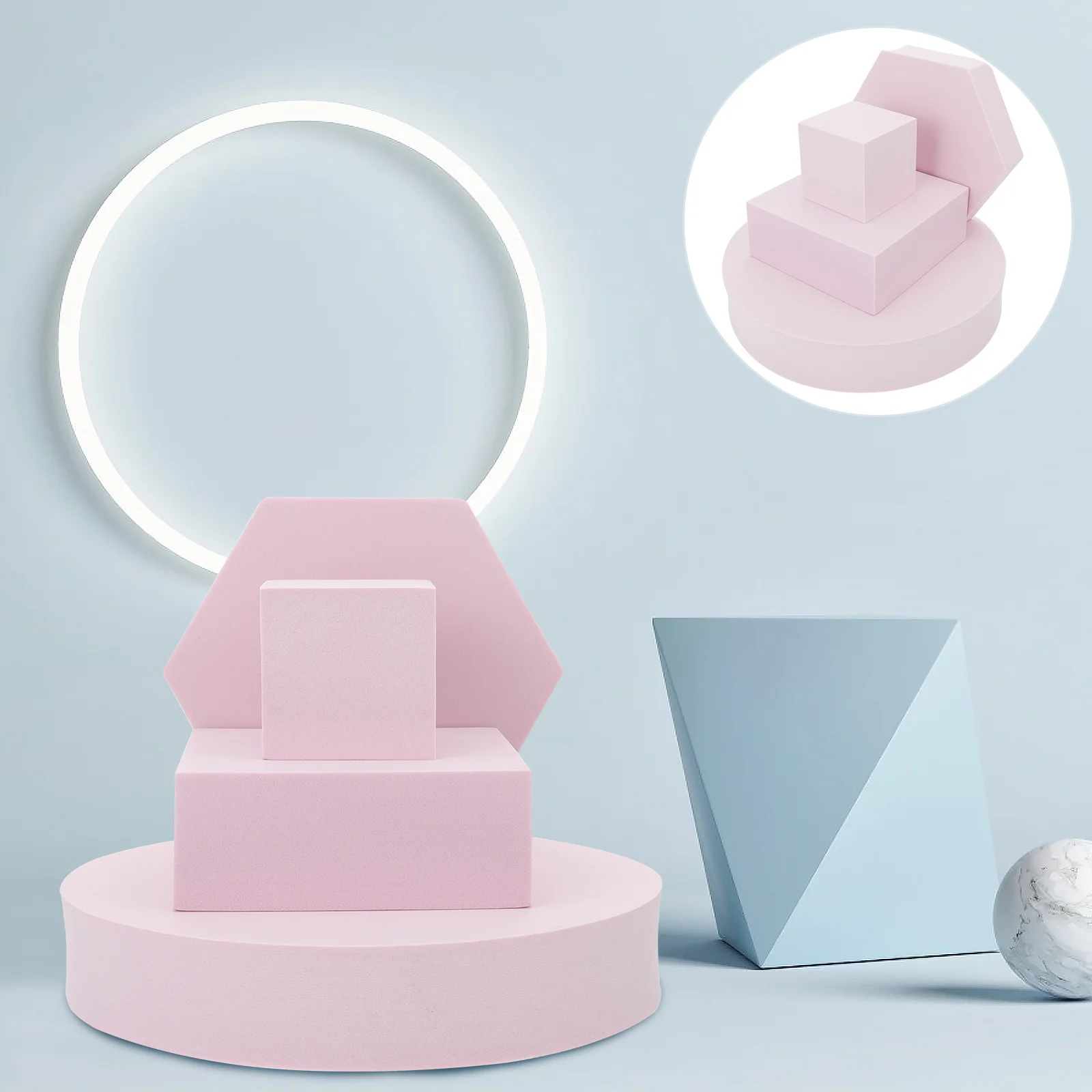 

4Pcs Photo Prop Durable Smooth Geometric Cube Decor for Lipstick Makeup Tools Watches Food Photography Accessories