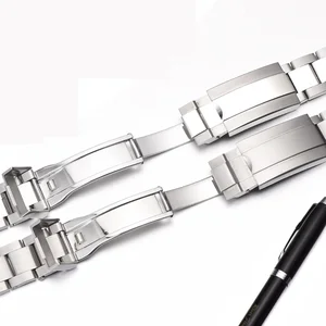 أحزمة ساعة رولكس سوباوندر دايتونا للرجال، حزام ساعة بمشبك قابل للطي، ستانلس ستيل صلب، 20 مم، 21 ملم، 904 لتر أعلى 9 مبيعات مونت بلانك ووتش طبق الأصل - No4