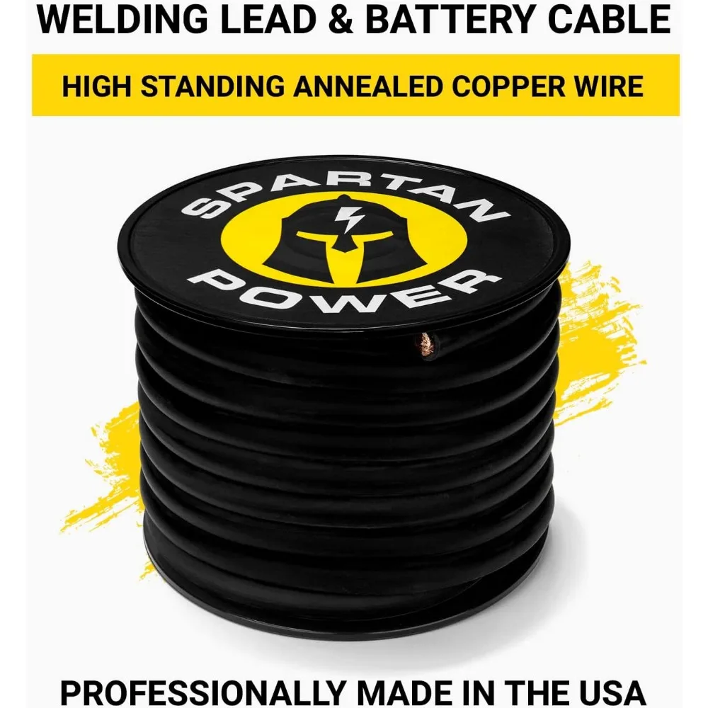 600 Volt, 2/0 AWG, 50 Foot Welding Lead & Car Battery Cable Copper Wire Pro American Made Automotive Grade Battery Cable