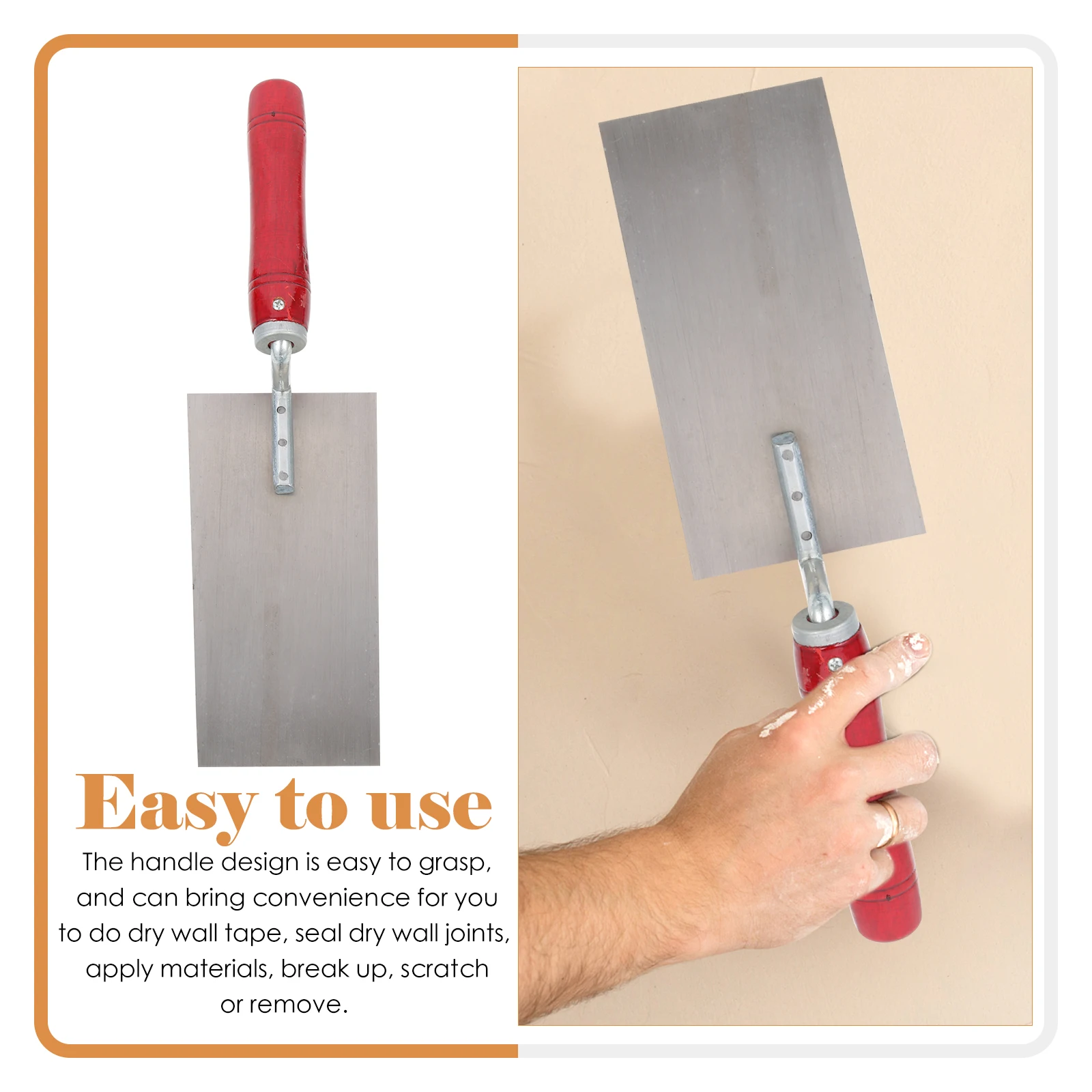 

3pcs Putty Cutter Rivet Design Wooden Handle Stainless Steel Blades For Cement Plaster Mortar Bricklaying Trowel Gauging Spatula