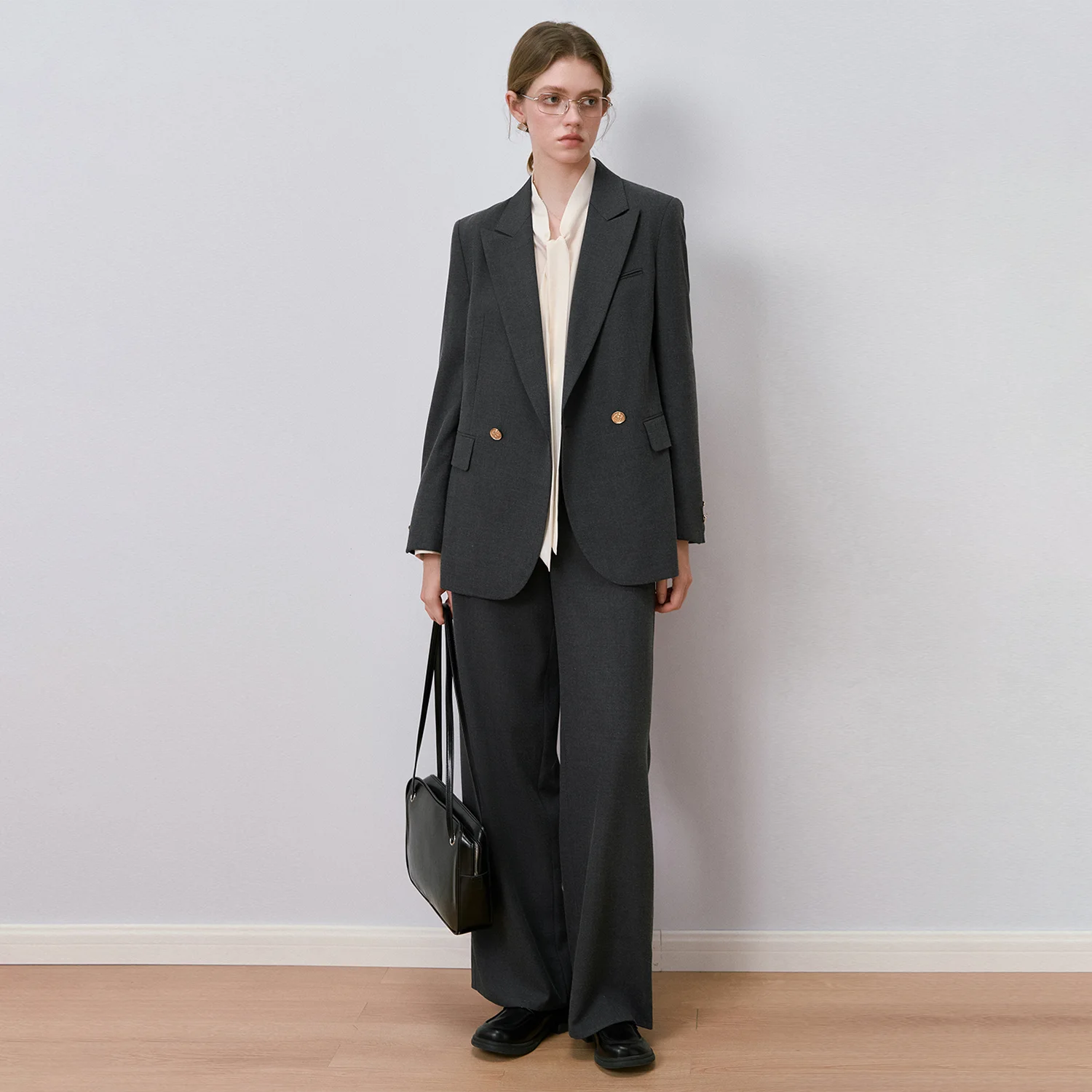 Allingentle Women Suit 2 Piece Set 2-Button Blazer PantSuit Elegant Business Office Work Outfits Customize