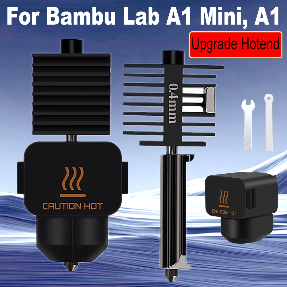 

Для Bambu lab A1 Hotend Kit Upgrade для Bambu lab A1 Mini Hotend 0,4 мм Сопло из твердой стали Аксессуары для 3D-принтеров Bamboo Hot End
