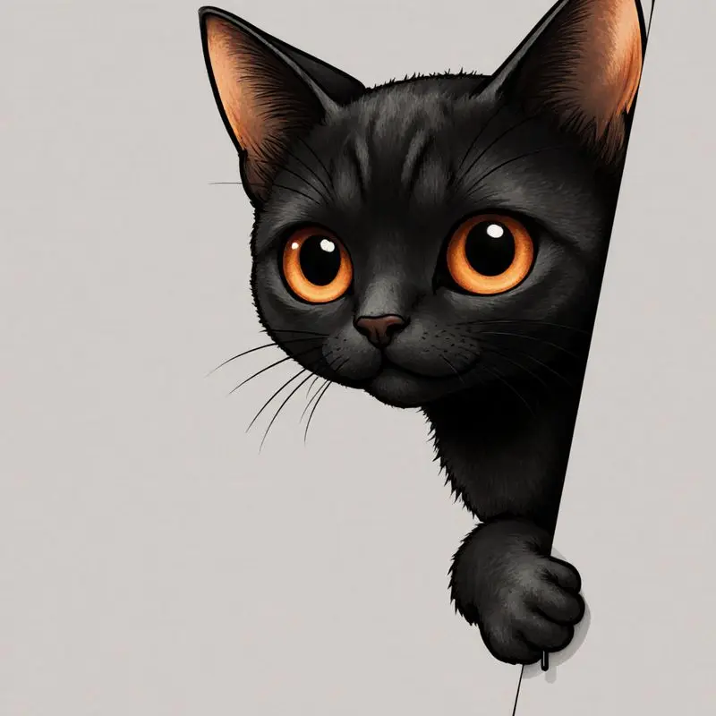 

Cute Peeking Black Cat Vinyl Sticker, Funny Orange-Eyed Cat Decal for Car Exterior Decoration