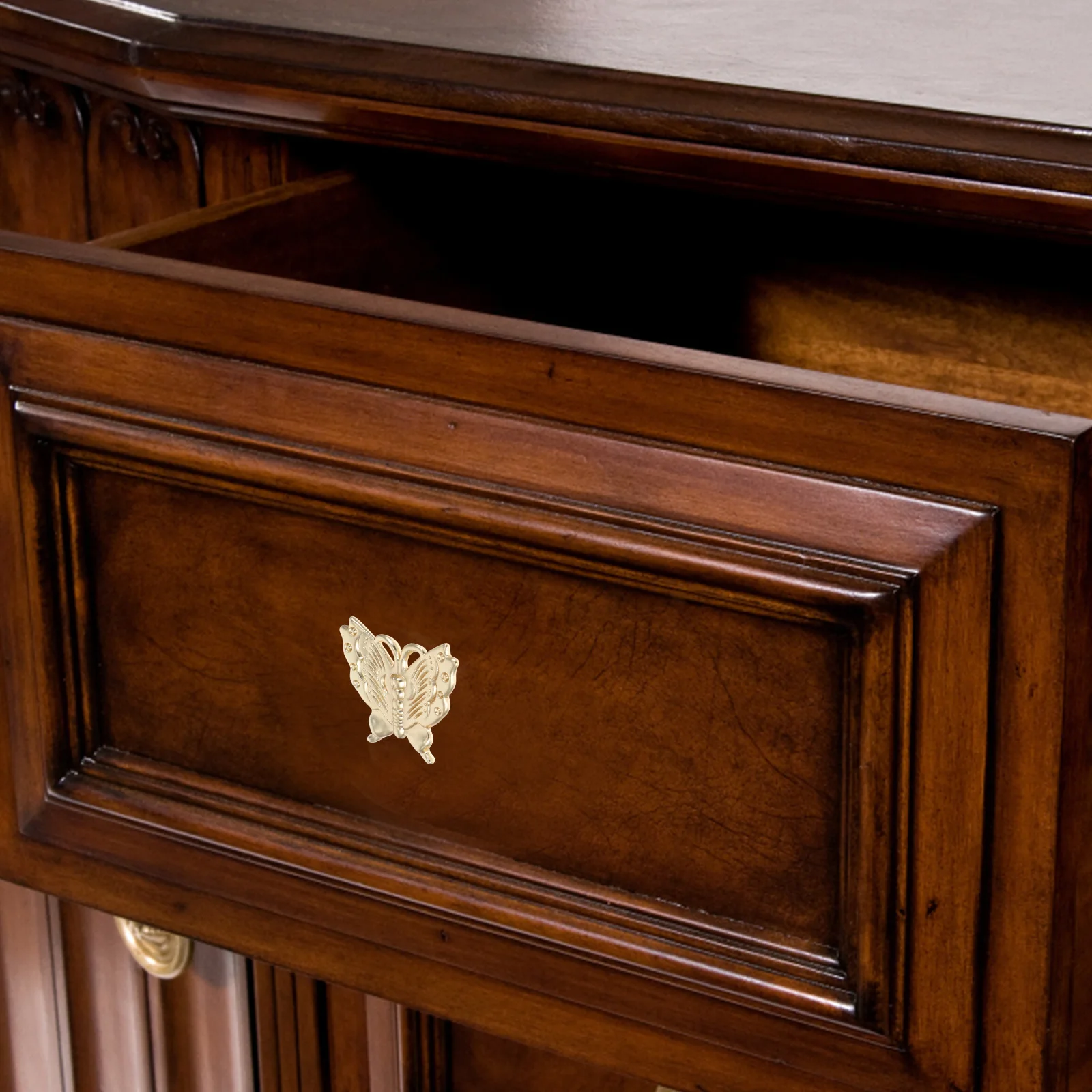 

Vintage Zinc Alloy Butterfly Knob Single-Hole Furniture Handle Decorative Drawer Pull for Cabinet Door Dressers Hardware