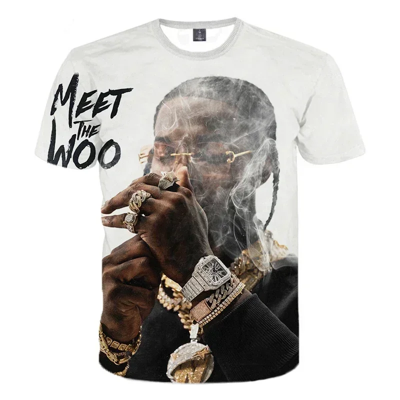 2023 Popular Rapper Pop Smoke 3D Printed T-shirt Rapper Pop Smoke Hip Hop Cool Men Women T-shirt Hip-hop Round Neck Half Tops