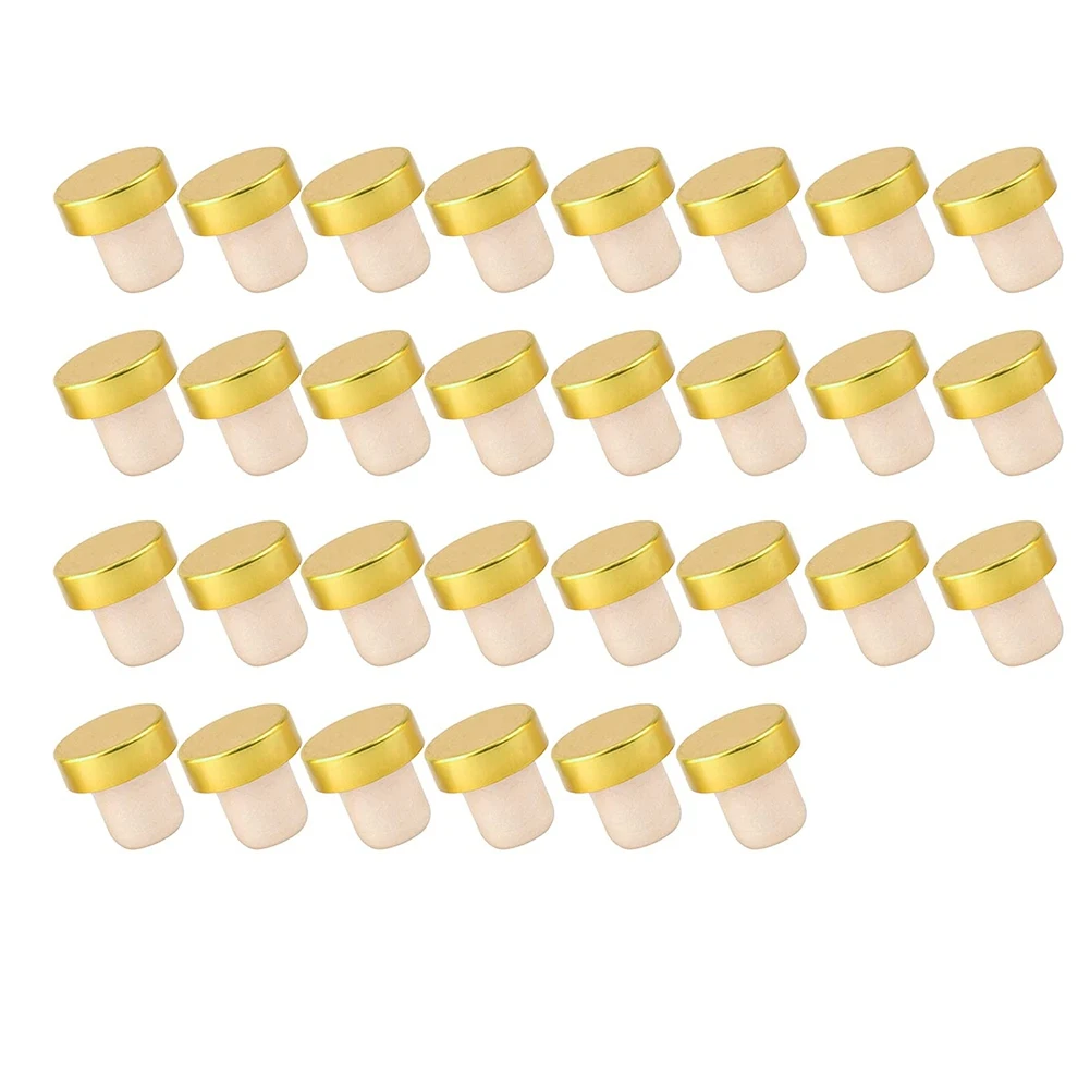 

30Pcs Champagne Rubber Bottle Cap Cover Wine Stopper Kitchen Bar Supplies T-Shape Bottle Sealing Plug Bar Beer Cork