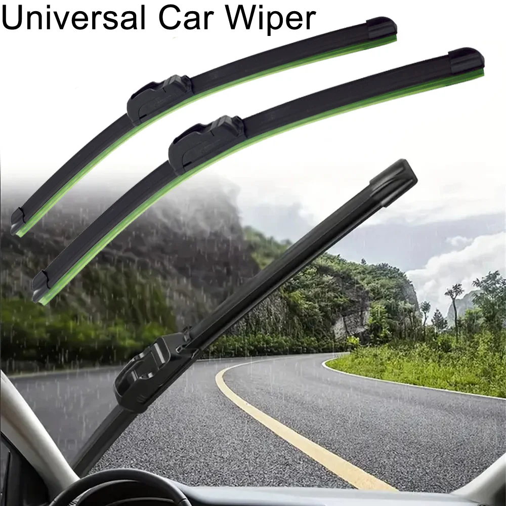 Universal Car Wiper Mute Car Front Windshield Wiper Double Rubber Strip Windscreen Wipers Double Soft Bracketless Frameless 1PC