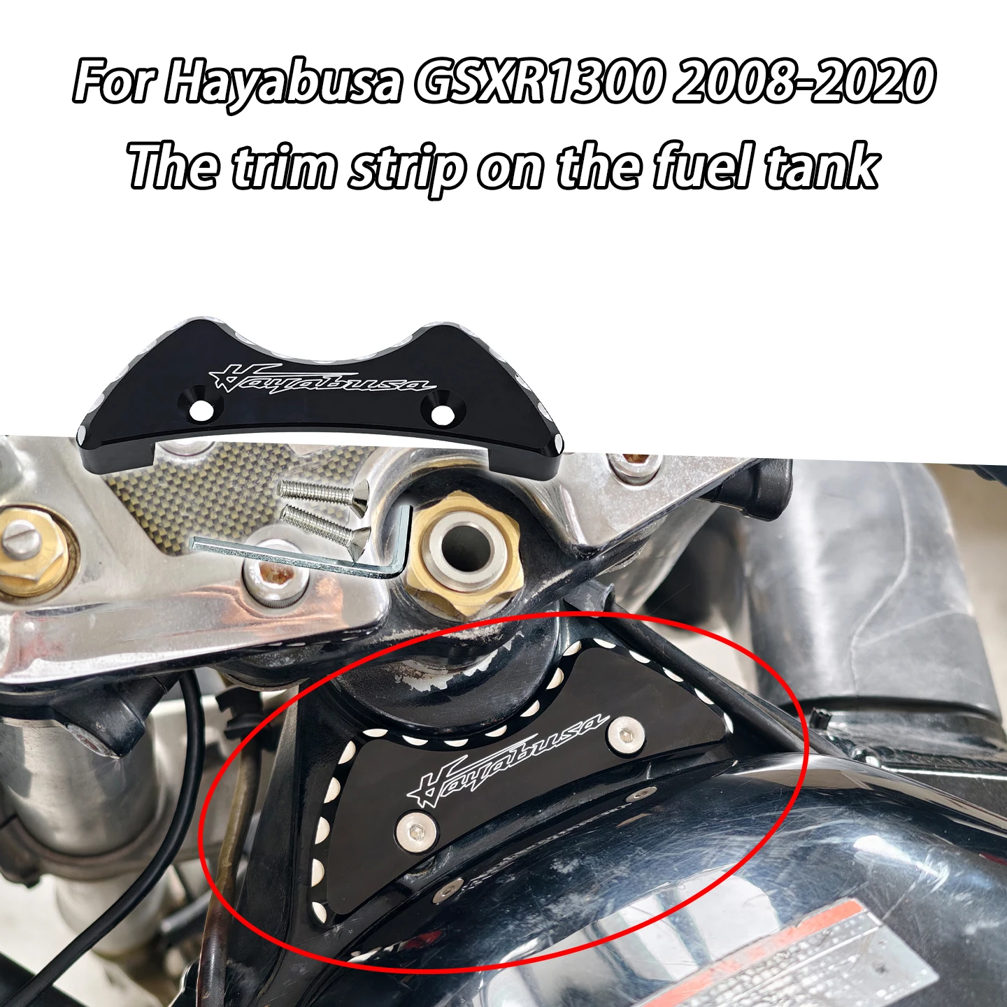 

For Suzuki Hayabusa GSXR1300 GSX1300R GSX1300 2008-2020 Motorcycle Parts Front Upper Fuel Tank Decorative Cover Strip Center Cap