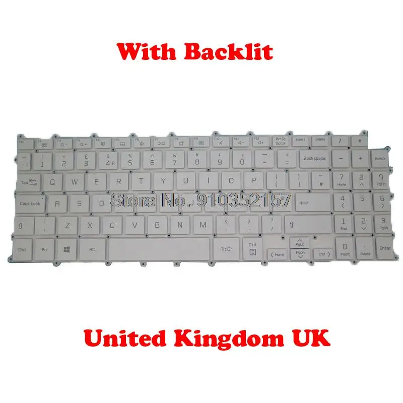 Laptop Backlit US UK AR HU SP IT KR AR Keyboard For LG 16Z90P 16Z90P-G 16Z90P-K 16Z90P-N 16Z90P-N.APS5U1 16Z90P-G.AA75A No Frame