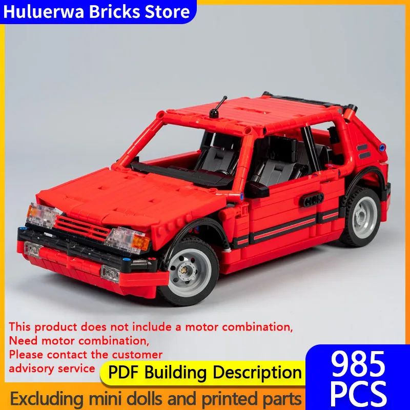 

Модель скоростного гоночного автомобиля MOC, строительные кирпичи 205 GTI, красная версия, модульная технология автомобиля, детские праздничные подарки, сборка игрушек, костюм