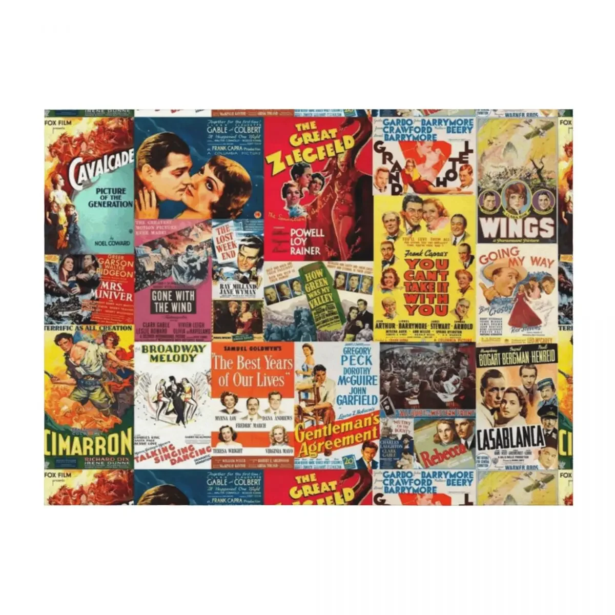 

Classic movie posters from first 20 best picture winners Throw Blanket Soft Vintage halloween Blankets