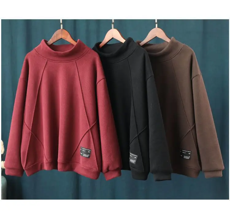 Fashion Sweatshirts Thickened Velvet Korean Style Loose Tops for in Winter Elegant Style Large Size Versatile Women Clothing