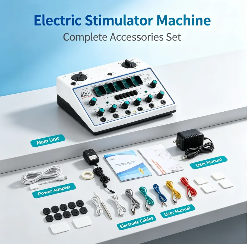 Electric Stimulator Machine – 5 Wave Types, 12 Outputs, Adjustable Frequency, 2 Power Supply Options