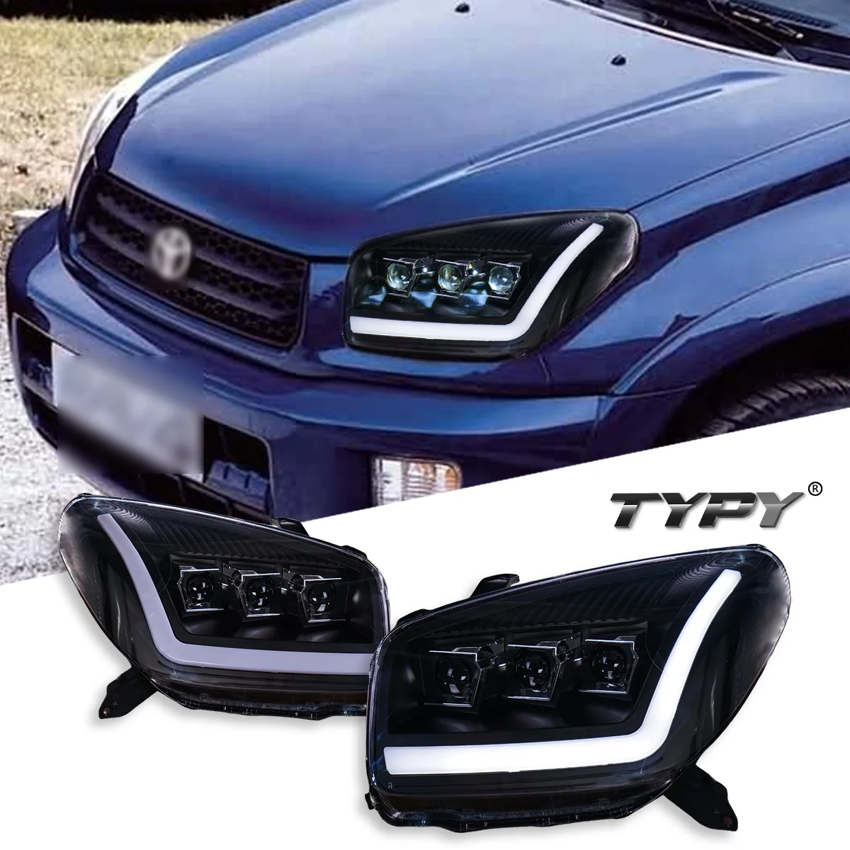 

TYPY автомобиль для Toyota RAV4 2003-2004 обновление фар модифицированная для нового DRL динамический указатель поворота светодиодные фары автоаксессуары