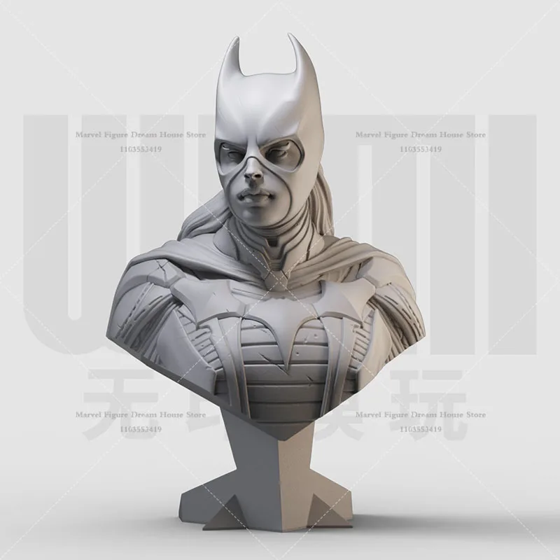 1/16 1/10 Scale DC Batgirl Barbara Gordo Superhero Fight Against Crime DIY Self-assembled GK 3D Resin Un-panited White Bust Doll