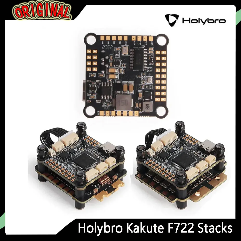 

HolyBro Kakute F722 Stack (F722 FC + Tekko32 F4 4in1 50A/65A ESC) - 30x30mm, 4-6S LiPo for RC FPV Racing Drone, High Power