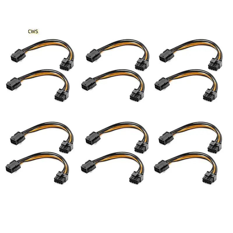 12er-Pack Grafikkarte, 6-polig auf 8-polig, PCIe-Adapter, Stromkabel (GPU-Video-Grafikkarte, Stromkabel), 7,8 Zoll