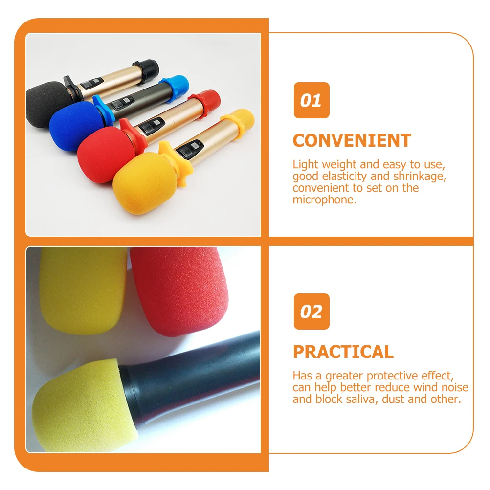 

10 Pcs Anti-fall and Anti- Hood Net Disposable Mic Covers Anti-slip Ring for Microphone Headset