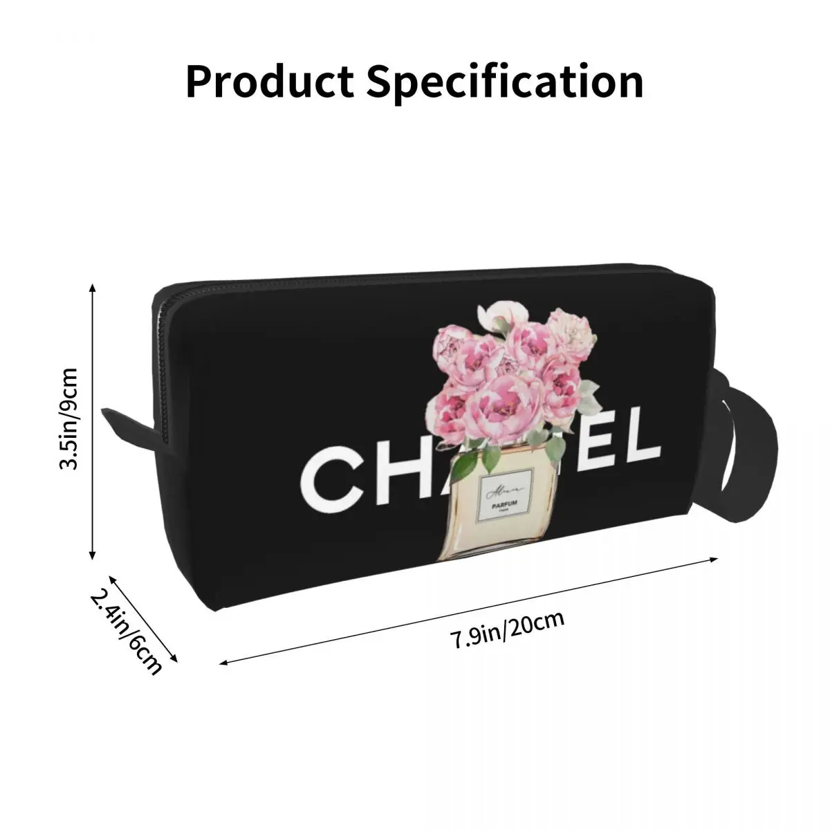 Women Luxury Perfume Logo Makeup Bag Fashion Girl Floral Flower Cosmetic Bags Toiletry Storage Case