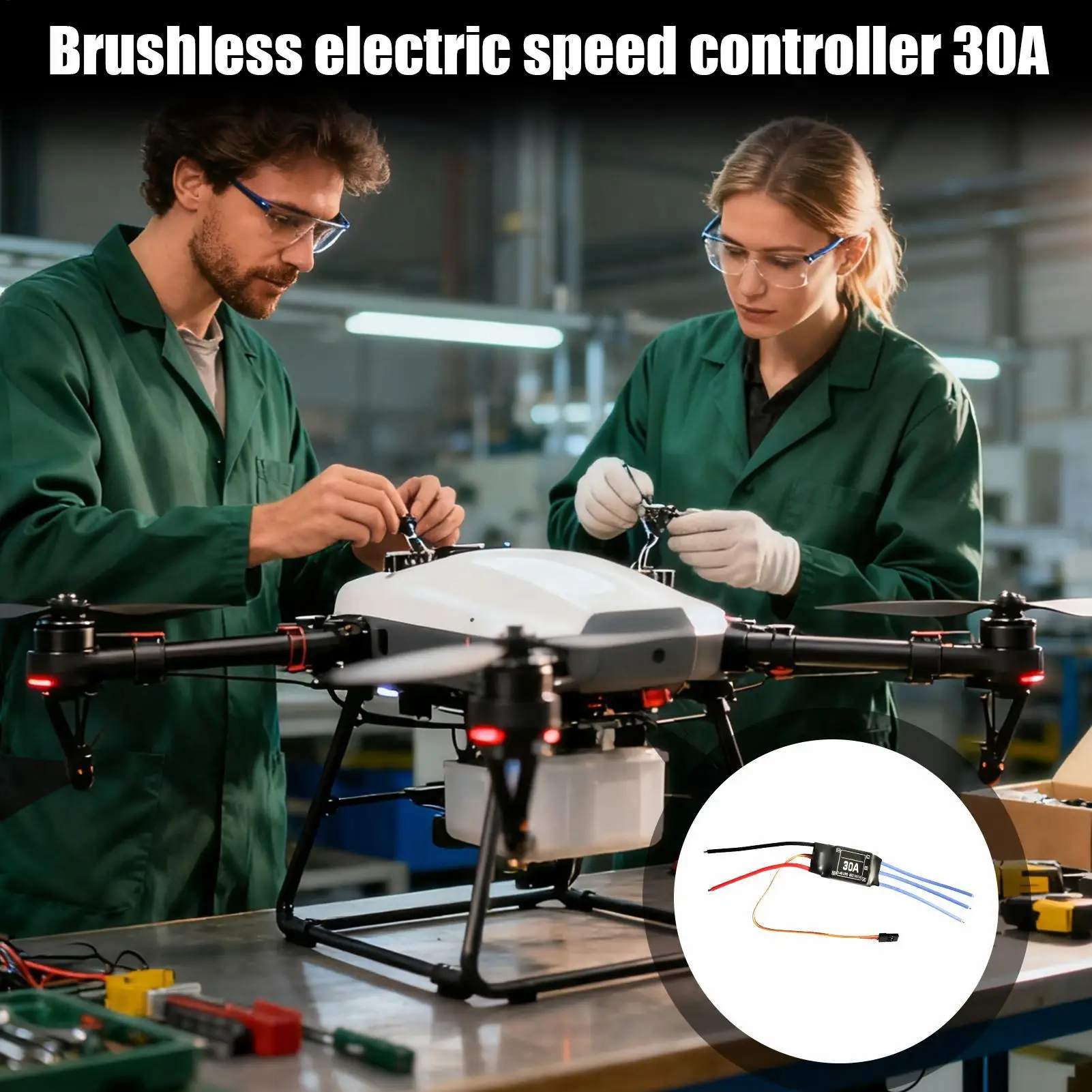 Motor Controller Brushless 30A Motor Supplies Multi-Axis Airplane Speed Controller for Drone Quadcopter Airplanes Helicopter