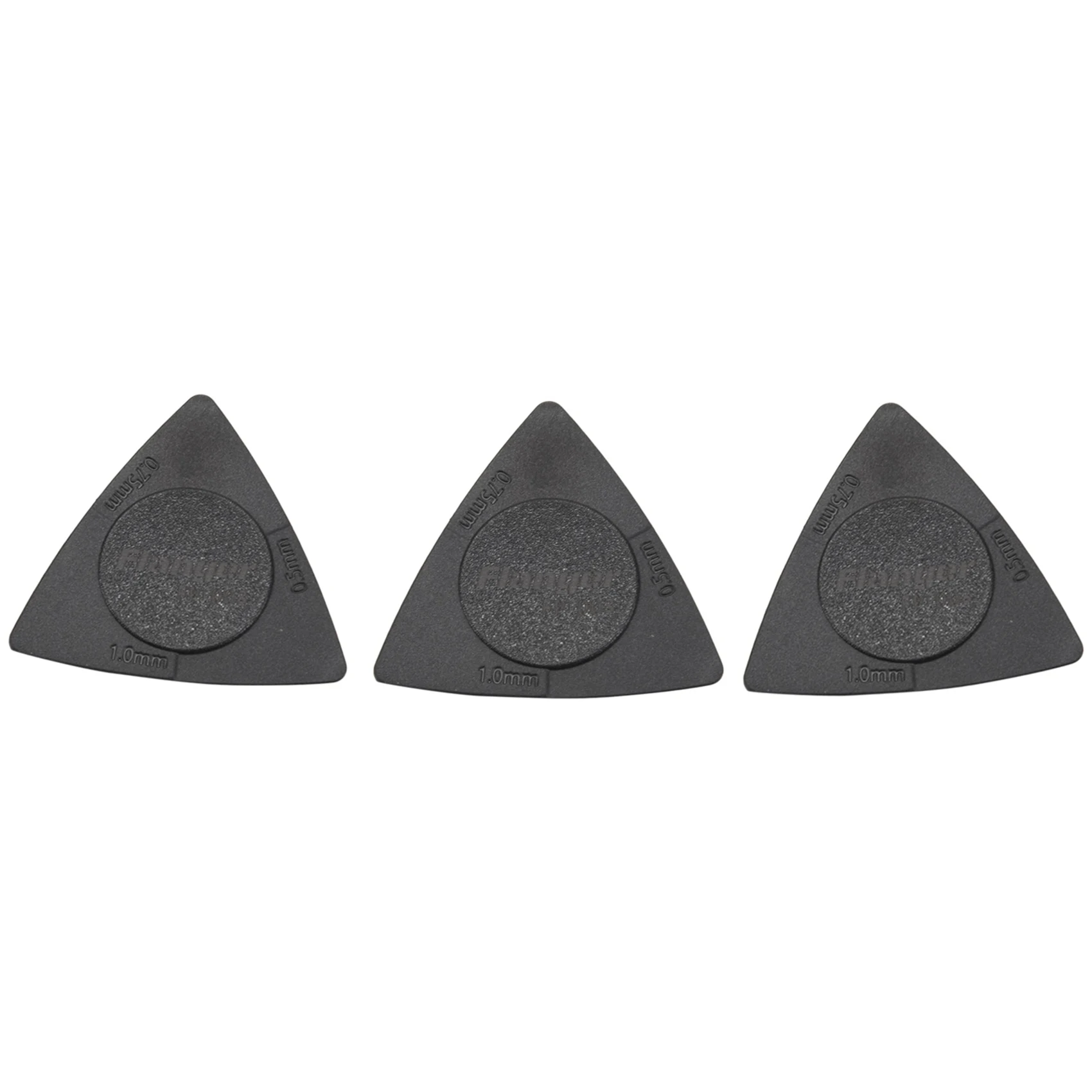 Flanger 10 Stuks Driehoek-Gitaar Plectrums 1.0 0.75 0.5 Mm Dikte In Pc + Abs Materiaal Antislip Stijl Plectrums Zwart