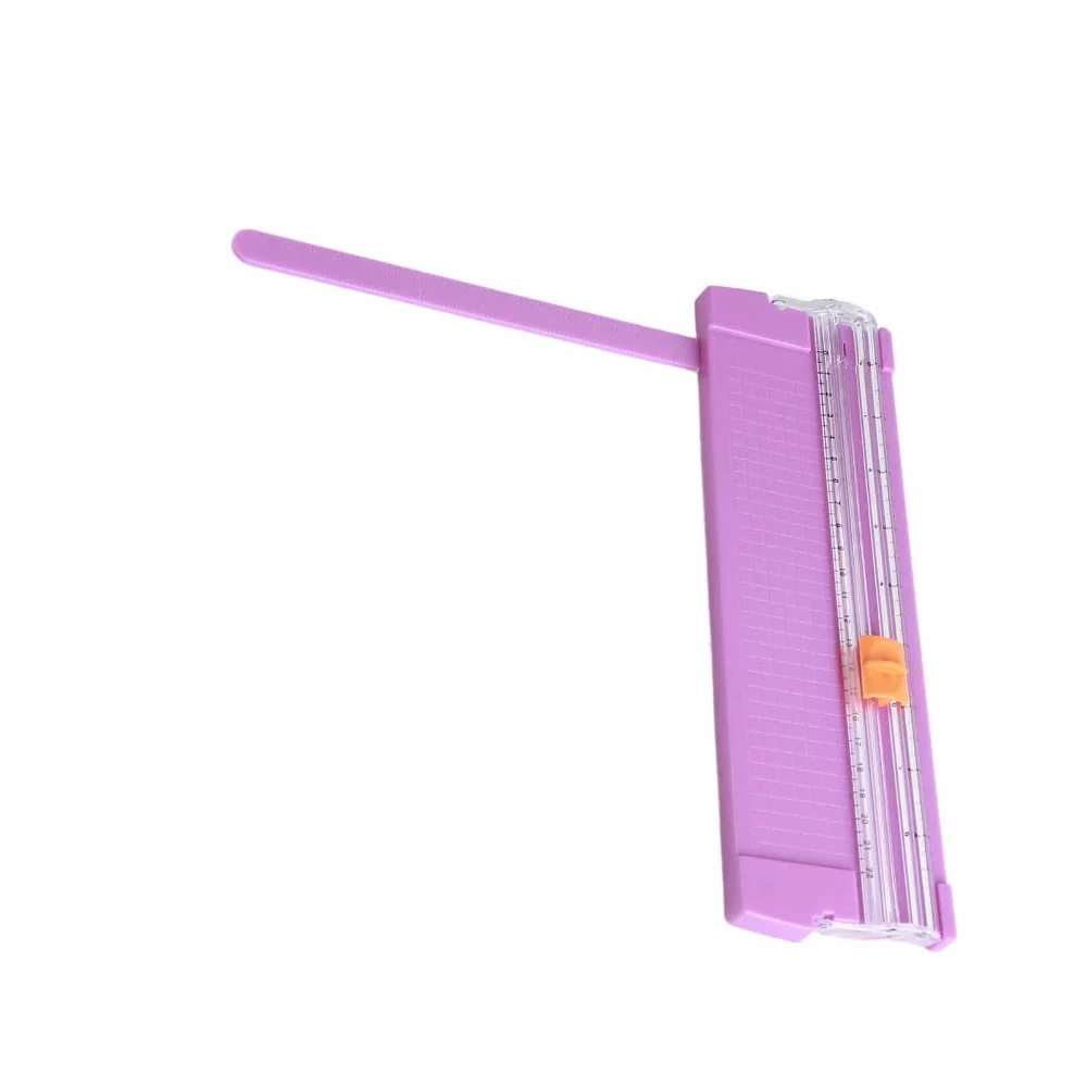 Purple/Pink/Orange/Blue/White A4 Paper Trimmer 220*60mm Cutting Size Clear Scale Paper Cutter Security Safeguard Carbon Steel