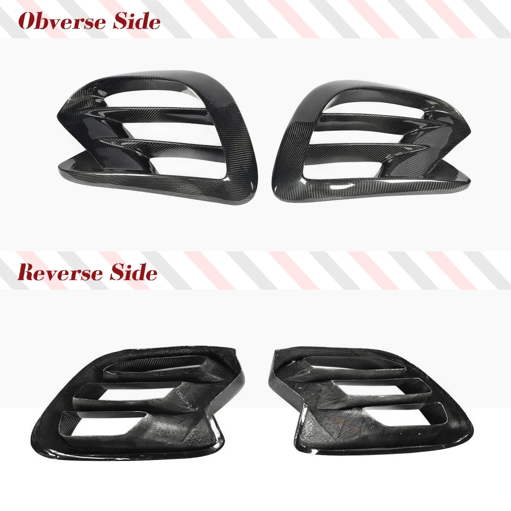 Car Front Fins Air Vent Cover Fit For Benz W167 GLE450 GLE63 GLE53 Coupe Real Carbon Fiber Car Front Air Vent Cover Fin Canards