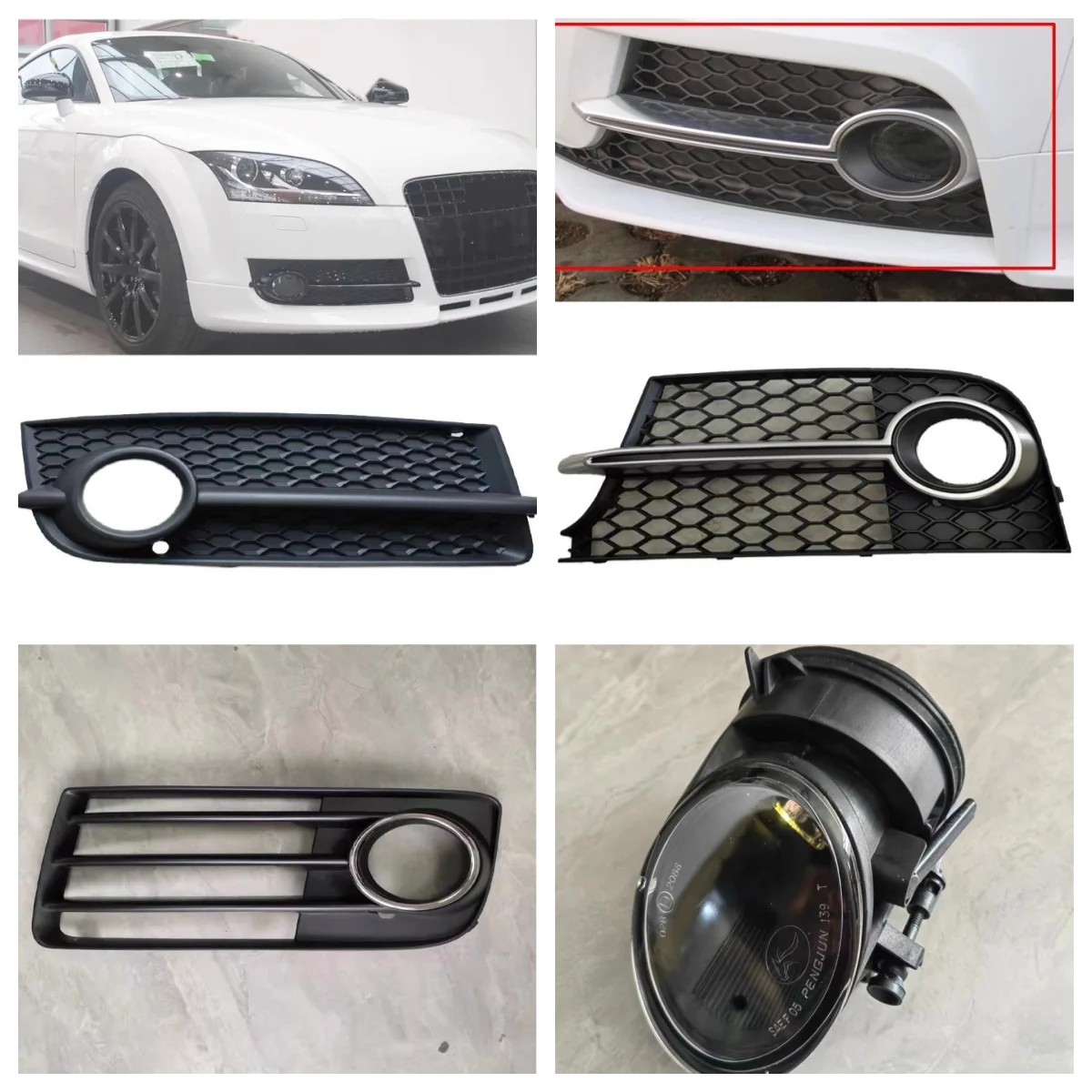 

Крышка противотуманной фары для Audi TT TTS 07-14, противотуманная фара, нижняя решетка, сетчатая пластина, автомобильные аксессуары