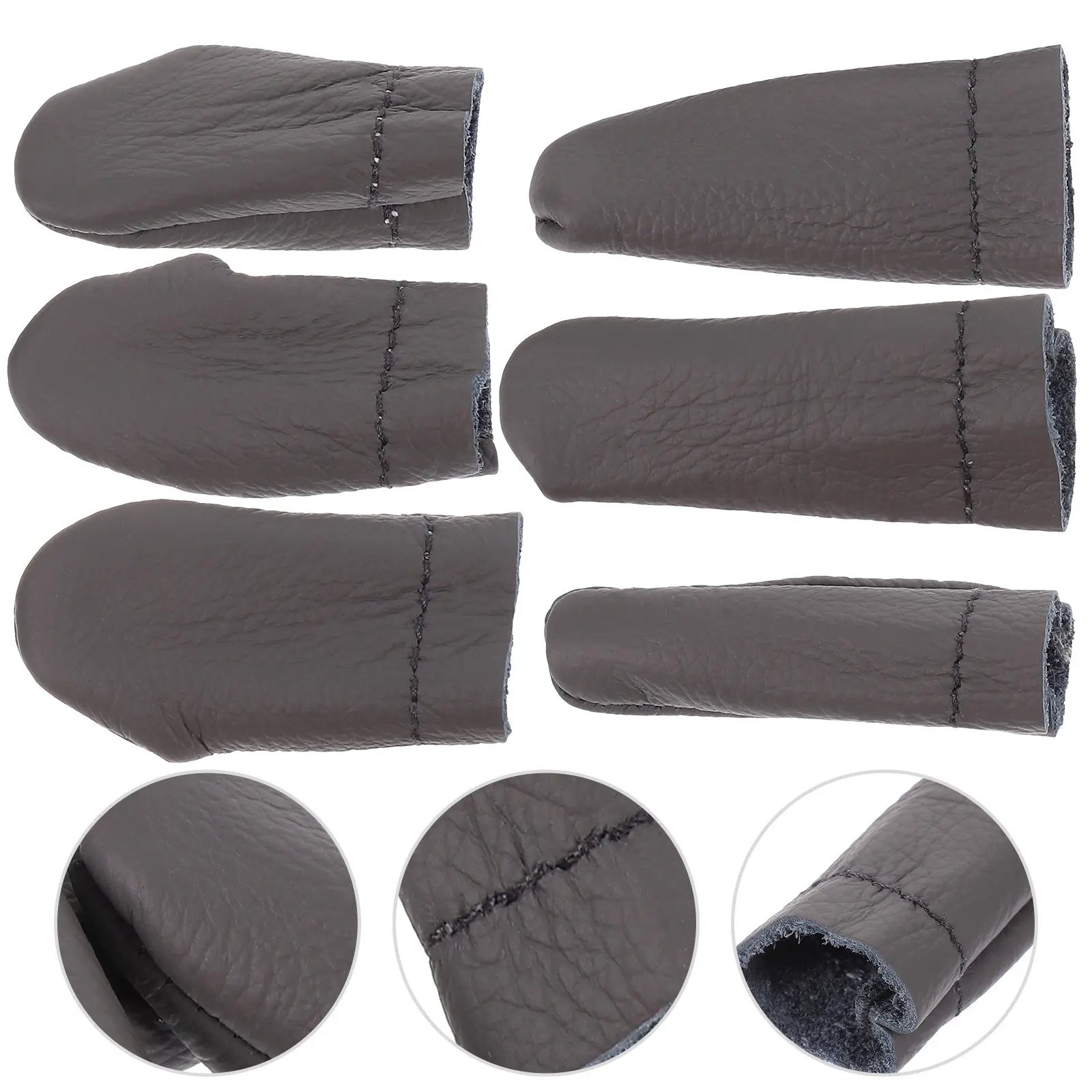 6Pcs Needle Felting Cowhide Finger Protector Thumb Index Finger Covers Sewing Craft Tool for Knitting Embroidery Jewelry