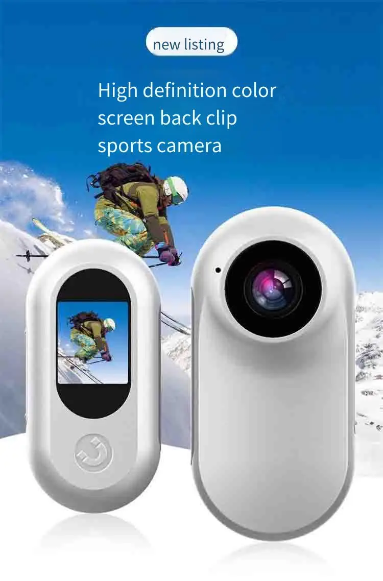 كاميرا رياضية بمشبك خلفي للدراجات النارية DVR HD ومسجل فيديو مع كاميرا عمل مغناطيسية بجيب الإبهام