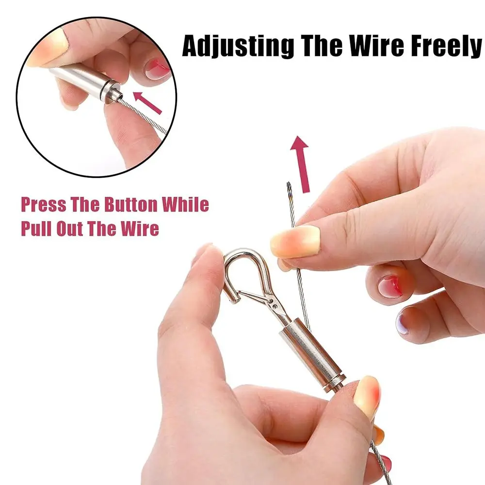 حبل سلكي من الفولاذ المقاوم للصدأ عالي الجودة قابل للتعديل مع قفل تعليق الحبل القابل للسحب