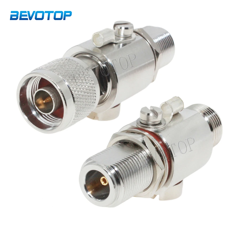 1Pcs DC-6GHz N-JK Connector Coaxial Lightning Arrestor Surge Protector Gas Discharge Protection for HAM CB Radio WLAN WiFi