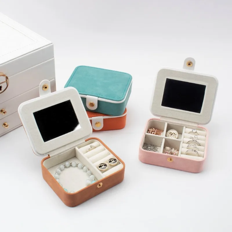 

Роскошный кожаный ящик для хранения ювелирных изделий mMni, портативный органайзер, коробки-органайзеры для ювелирных изделий, чехол для колец, сережек, ожерелья, браслета