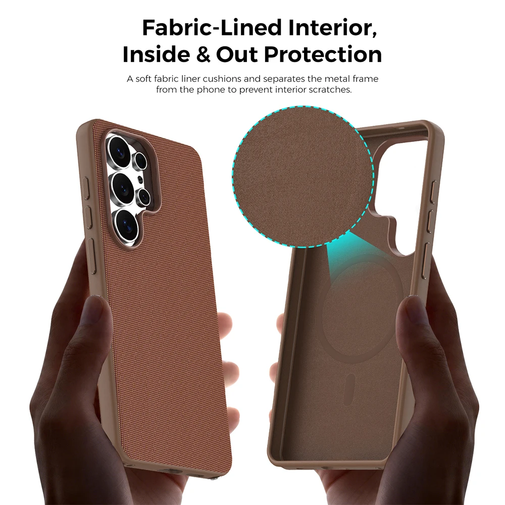 Magnetic Tech Fabric Phone Case For Samsung Galaxy S24 S25 S26 Ultra For Magsafe Wireless Charging TechWoven Anti-Slip Cover - view 6