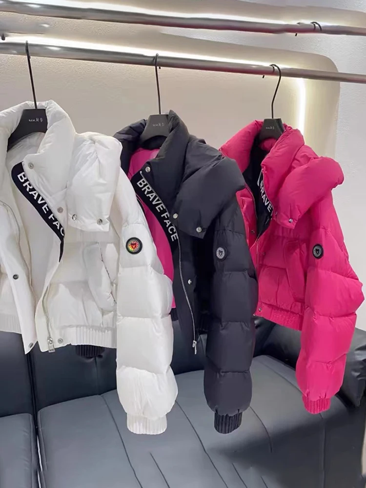 

Женская модная теплая зимняя куртка из хлопка с капюшоном на молнии, свободного кроя, в корейском стиле, новинка