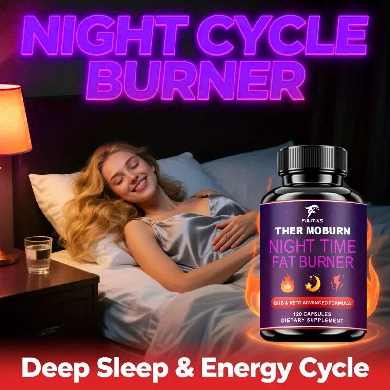 Night Time Fat Burner Pills, with Thermogenic Green Tea, White Kidney Bean Extract, Support Sleep Quality, Uppresses Appetiteat view 2