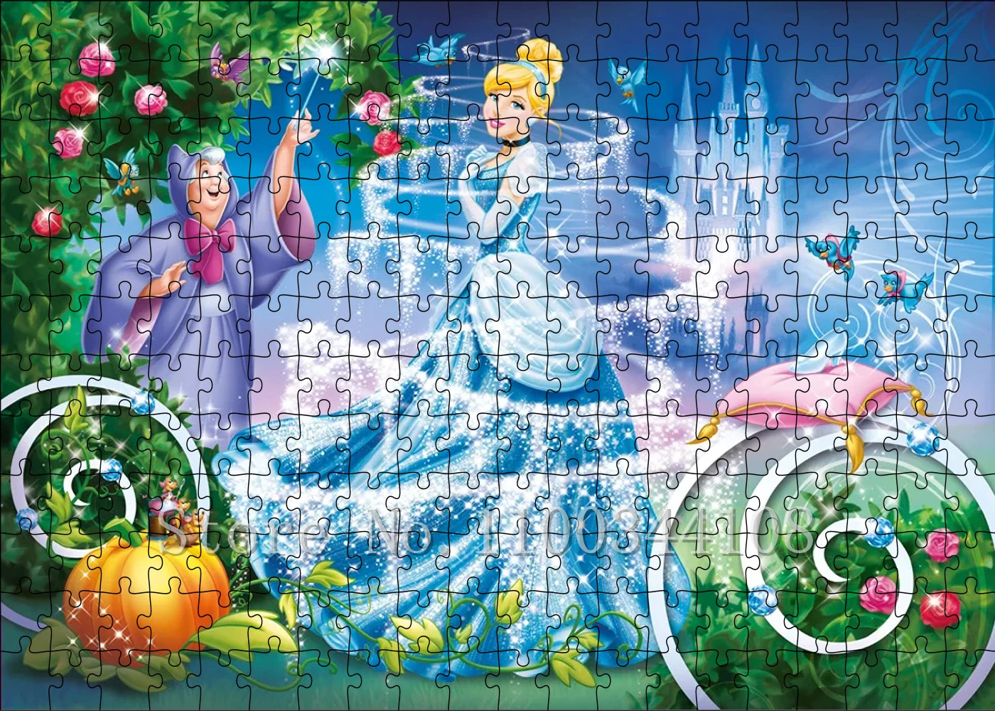 Disney Princess Cinderella Jigsaw Puzzles for Children Education Toys Cartoon Movies Puzzles Famliy Handmade Crafts