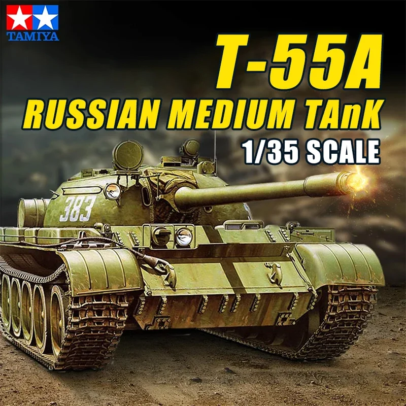 TAMIYA assembled tank model kit 35257  Soviet T-55A medium tank 1/35