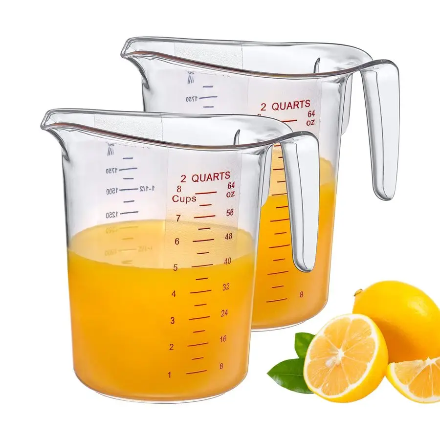 

Набор мерных кувшинов Melissa, 64 унции (2 шт.), 8 чашек, 2 кварта, пищевой пластик, небьющиеся, штабелируемые, можно мыть в посудомоечной машине