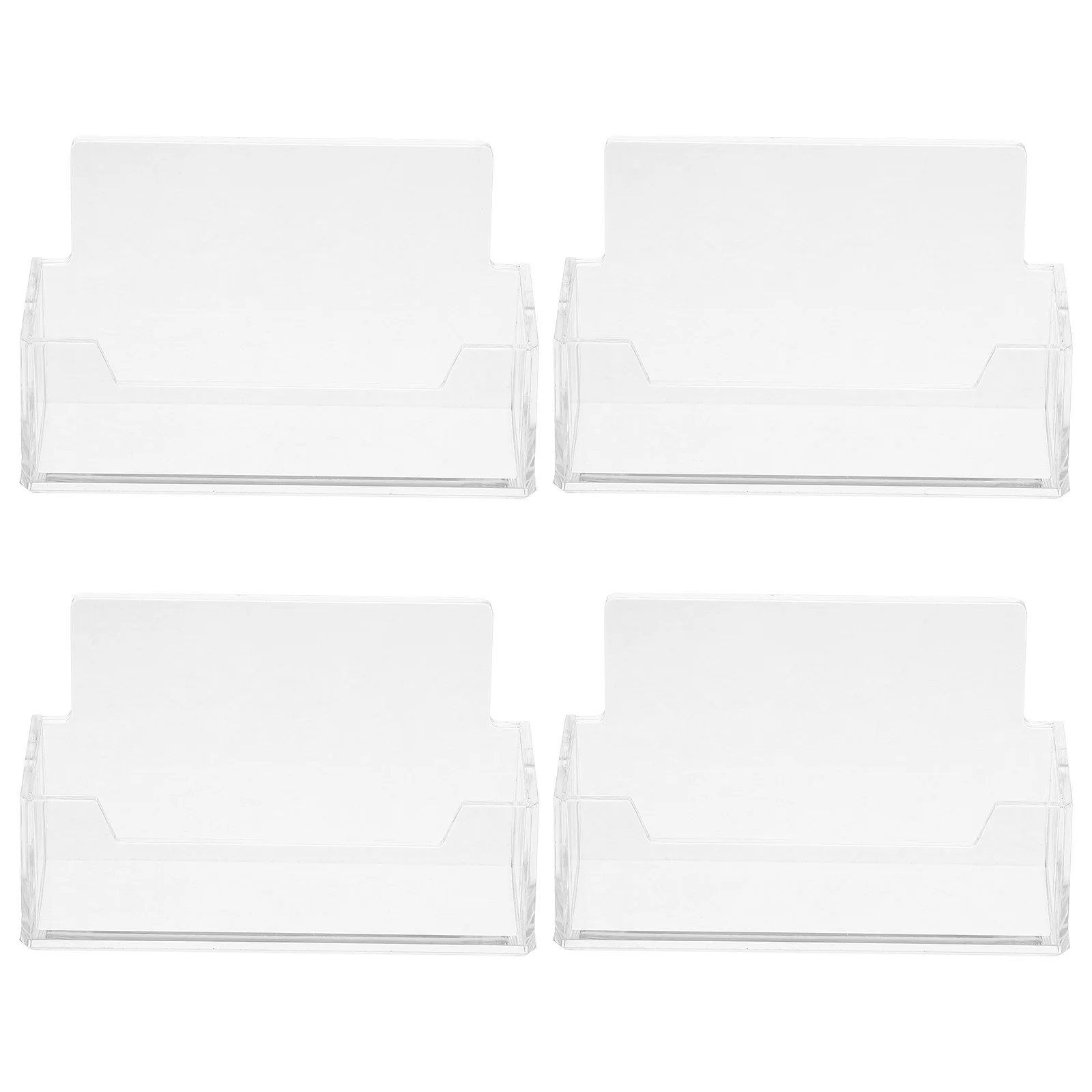 

4pcs Acrylic Business Card Holder Desk Organizer Stand Storage Box For Office Home Cards Container Multiple Cardholders Vertical