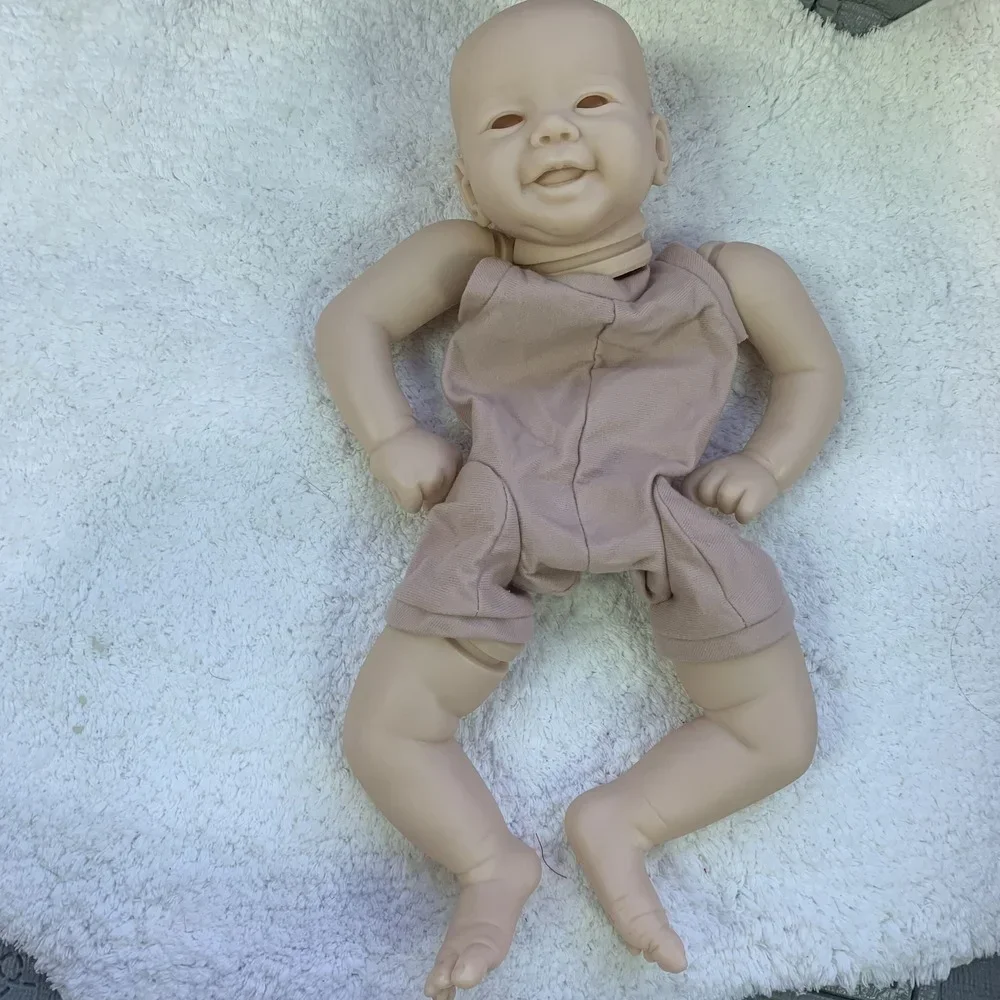 21inch Unpainted Reborn Doll Kit Emmy Sweet Baby Smile Face Lifelike Soft Touch Unfinished Doll Parts with body