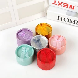 Small Bowknot Round Ring Box Jewelry Display Case Jewelry Storage Organizer Gift Packaging Box 5.5*3.5cm