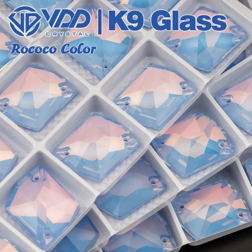 VDD Rococo-L.Sapphire 17x21mm AAAAA K9 Glas Aufnähbare Strasssteine Hochwertige AAAAA Kristall Flache Rückseite Näh-Strasssteine – Detail 5