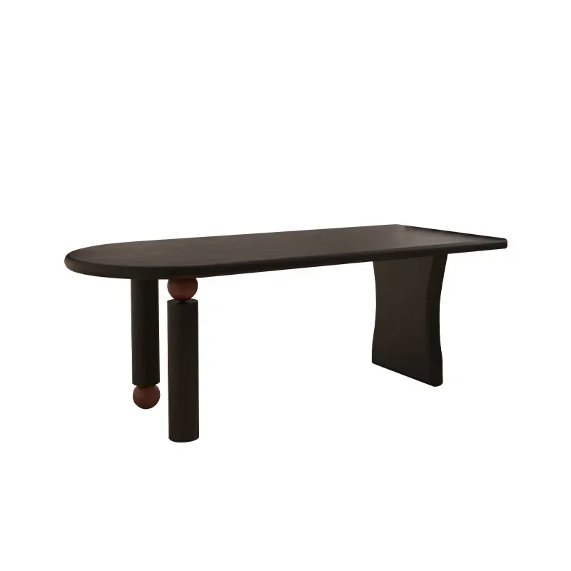 Rectangle log dining table household small apartment