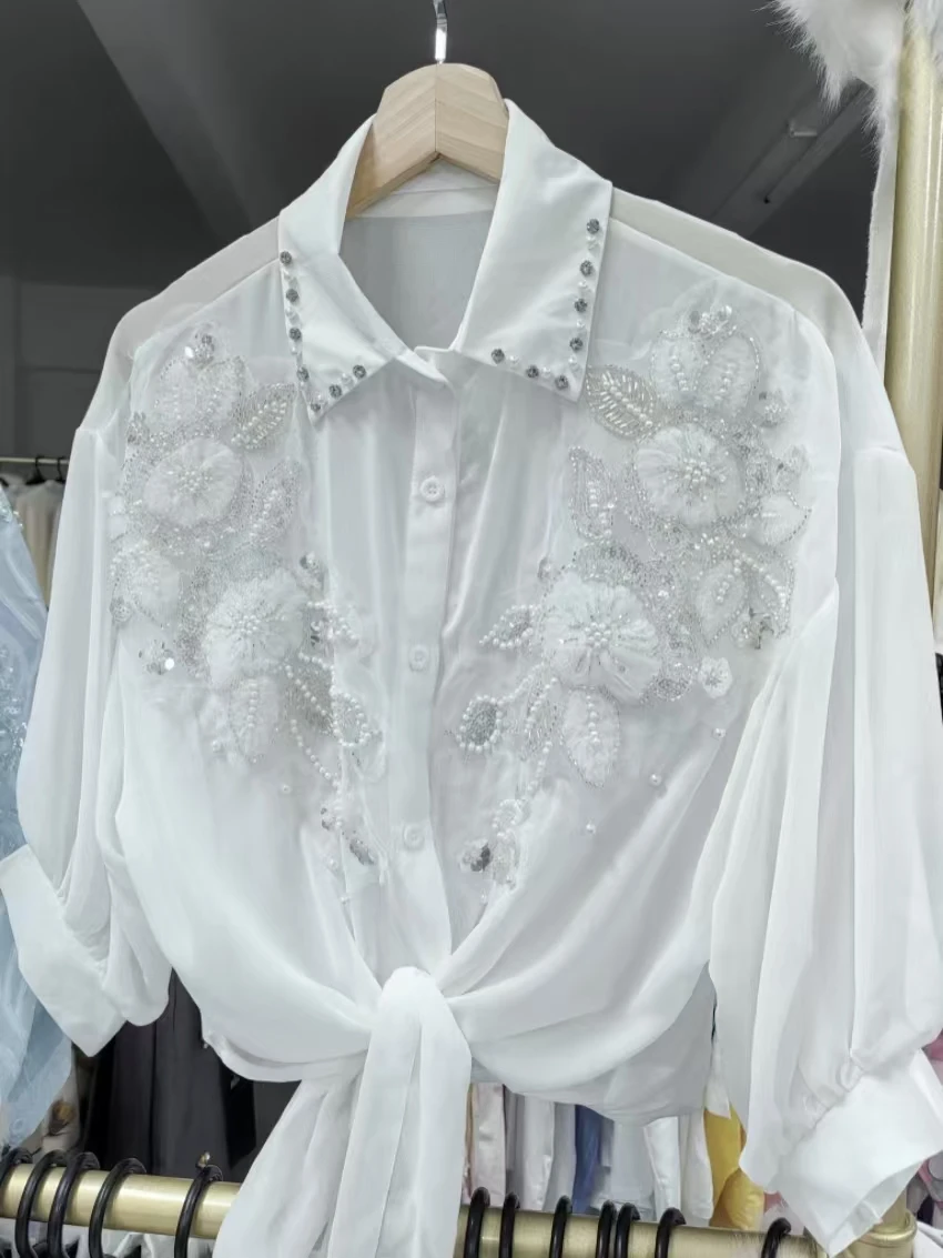 Streetwear Summer Sunscreen Blouses Shirts for Women Cardigans Crop Top Korean Popular Clothes Woman Clothing - view 2