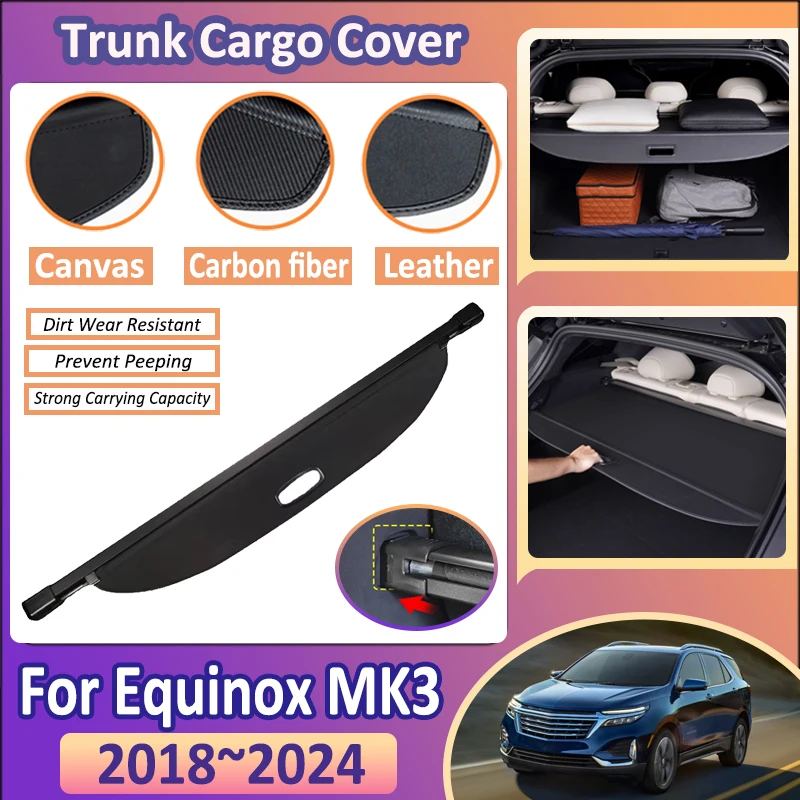 Car Trunk Cargo Cover For Holden Chevrolet Equinox 2020 2018~2024 MK3 Retractable Partition Storage Board Curtains Accessories