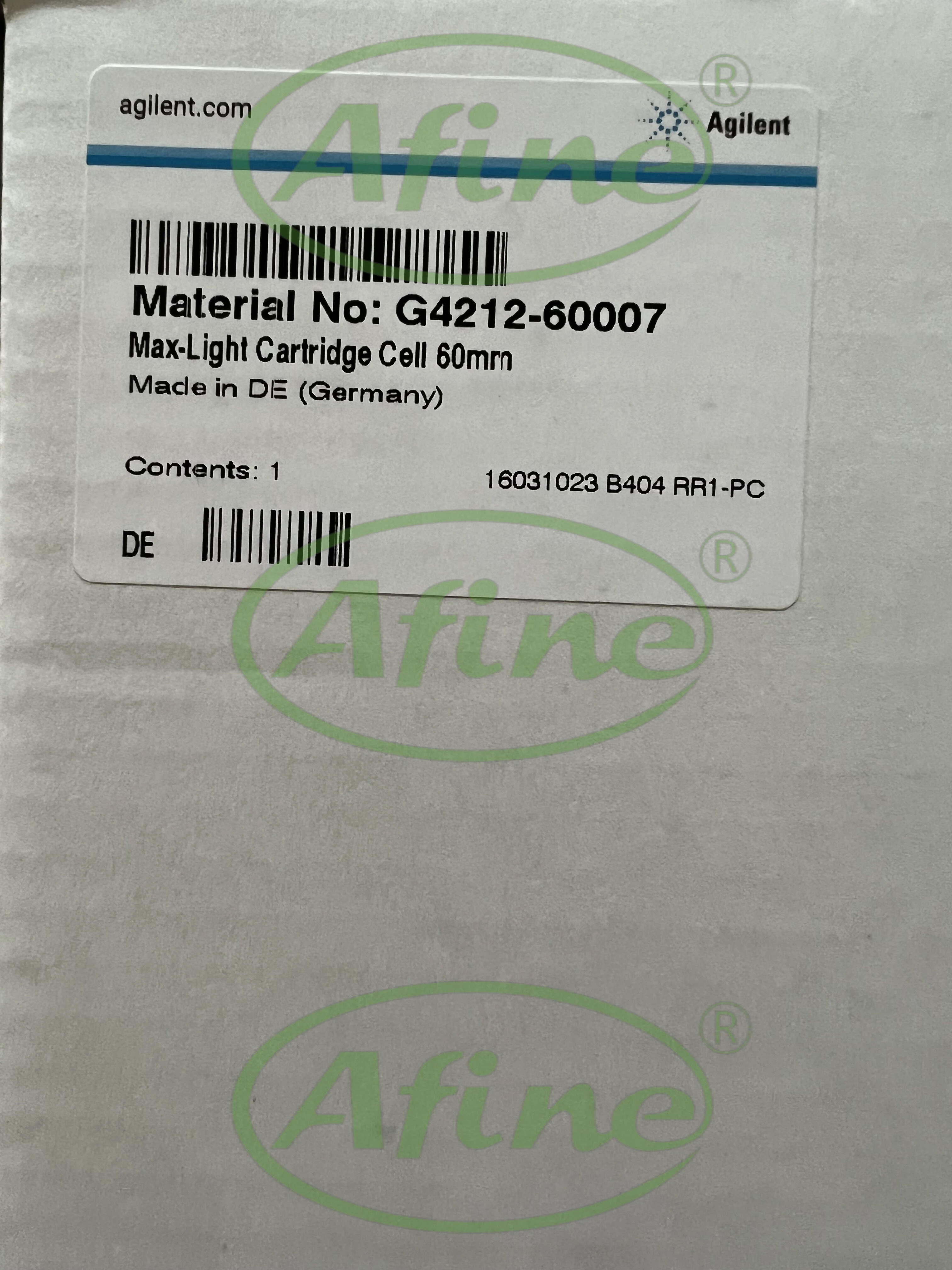 AFINE Agilent 60 mm Max-Light Cartridge Cell, G4212-60007, for HPLC