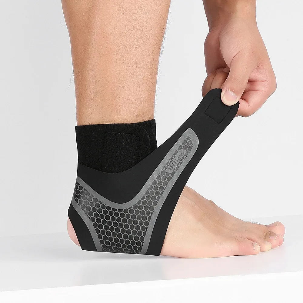 1 Pcs Nylon Ankle Support Bandage Compression Ankle Brace for Gym Fitness Basketball Football Running Sports Injury Prevention