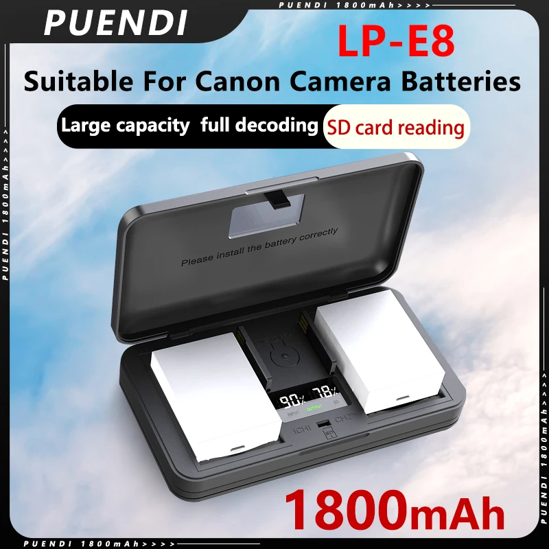 

LP-E8 Batteries and Dual Battery Charger for Canon EOS Rebel T2i,T3i,T4i,T5i,Kiss X5,EOS 550D,600D,650D,700D DSLR Digital Camera