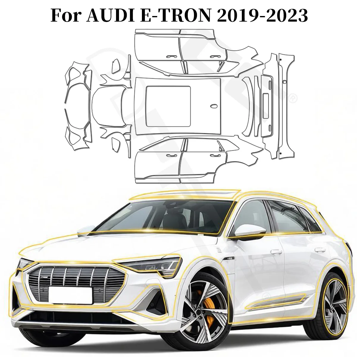 

PPF Paint Protection Film for AUDI E-TRON 2019 2020 2021 2022 2023 TPU Clear Anti-Scratch Kit Car Invisible Transparent Sticker